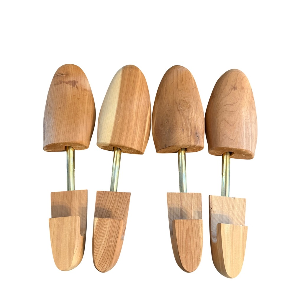 2 Pairs XL Aromatic Cedar Wood Shoe Trees Stretcher Mens Adjustable Spring Load